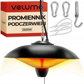 Infravörös sugárzó 2500W Függő Alumínium Terasz Fűtő Erkély