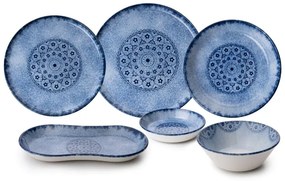 27 részes kék/porcelán étkészlet