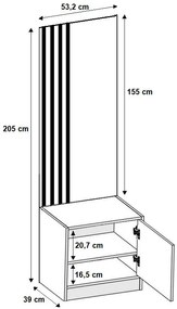 ROJ 13 Plus Előszobafal 158cm, Fehér
