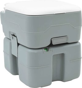 vidaXL Kemping WC Szürke 41,5 x 36,5 x 42 cm Magas sűrűségű Polietilén
