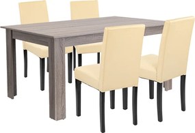 Leon 4+1 étkező garnitúra yorki tölgy-bézs