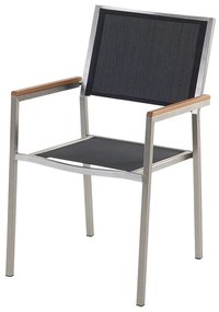 Kerti étkező szett Grosso (fekete) (üveglappal 180x90 cm) (fekete szék). 1011750