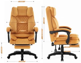 Ergonomikus irodai szék HC-1031 lábtartóval - mustársárga színben