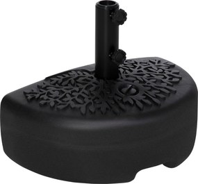 Outsunny Fali Ernyőalap Ø38/48 mm Félkör alakú Tölthető Napernyő Állvány 21 kg víz vagy 18 kg homokkal Kert Terasz Kültéri 50x31x38 cm Fekete | Aosom