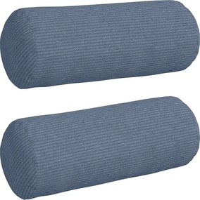 vidaXL Hengerpárnák 2 pcs Kék Ø 15 x 40 cm Bársonyos szövet