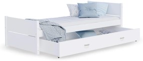 GL DANTE egyszemélyes ágy ágyneműtartóval 90x200 - fehér