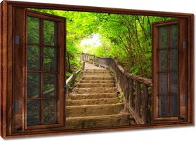 Vászonkép 60x40 Lépcsők az erdőbe