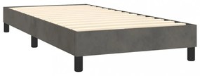 sötétszürke bársony rugós ágy matraccal 80 x 200 cm