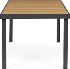 Kerti asztal 190x90 cm, alumínium, polywood, szürke, AZT-W1408 GREY
