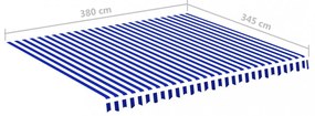 kék és fehér csere napellenző ponyva 4 x 3,5 m