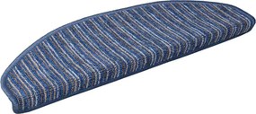 vidaXL Öntapadós lépcsőszőnyegek 15 pcs Kék 65 x 21 x 4 cm