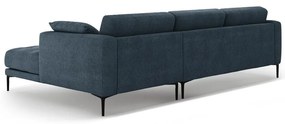 Sötétkék sarokkanapé (jobb oldali-heverő résszel) Bemy – Micadoni