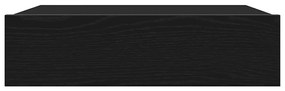 2 db fekete tölgyfa TV-szekrény LED lámpákkal 60 x 35 x 15,5 cm