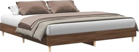 vidaXL barna tölgy színű szerelt fa ágykeret matrac nélkül 160x200 cm