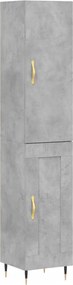 vidaXL betonszürke szerelt fa magasszekrény 34,5x34x180 cm