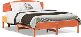 vidaXL viaszbarna tömör fenyőfa ágy matrac nélkül 120 x 190 cm