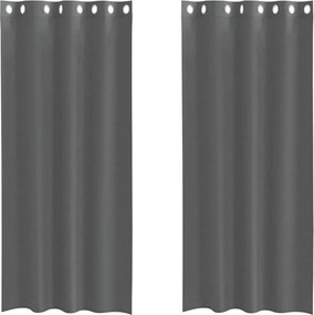 vidaXL 2 db sötétszürke fátyolfüggönyök rojtokkal 140x245 cm