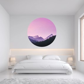 PIPPER. Textil kör alakú falmatrica "Lila hegyek" Méret: 120cm