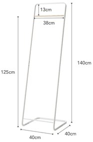 Fehér fém ruhatartó állvány Tower – YAMAZAKI