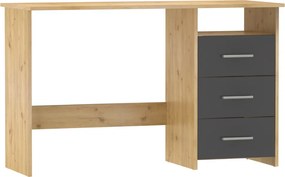 Számítógépasztal, artisan tölgy/grafit, LARISTOTE NEW