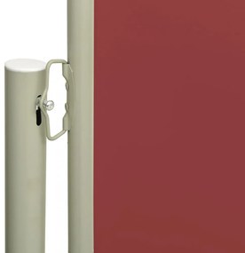 piros behúzható oldalsó terasznapellenző 220 x 600 cm