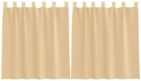 2 db homokszínű voile függönyök rúd zsebekkel