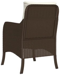 2 db barna polyrattan kerti szék párnával