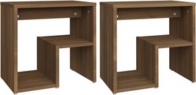 vidaXL 2 db barna tölgy színű szerelt fa éjjeliszekrény 40x30x40 cm