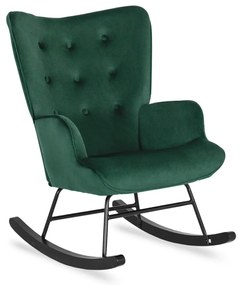 Zöld Hintafotel Bársony Kárpittal. ELIS