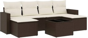 vidaXL 7 részes barna polyrattan kerti ülőgarnitúra párnákkal
