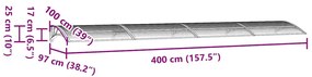 fekete polikarbonát ajtóelőtető 400 x 100 cm
