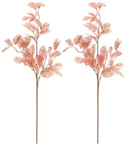 Karácsonyi ágak aranyozott levelekkel, 2 db,rózsaszín, 85 cm