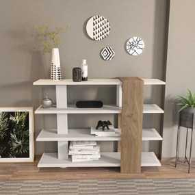 Nur könyvespolc, fehér-dió, 120 cm