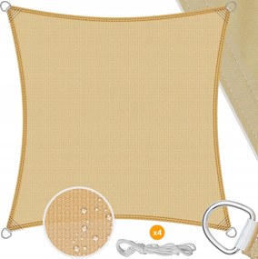 Napvitorla szögletes bézs Kesser 2m x 2m