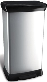 CURVER DECO BIN pedálos fémhatású szemetes 50L, ezüst 187177 (02162-582)
