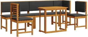 vidaXL Kert Bistro Készlet 6 pcs Barna Tömör Akácfa