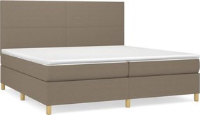 vidaXL tópszínű szövet rugós ágy matraccal 200 x 200 cm