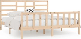 vidaXL tömör fenyőfa ágy matrac nélkül 200 x 200 cm