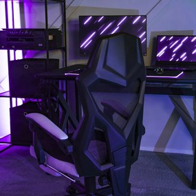 Gamer Forgószék Fekete/Fehér Színben. Teherbírás: 150 kg. BING