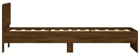 barna tölgy színű fejtámlás ágykeret matrac nélkül 90 x 200 cm