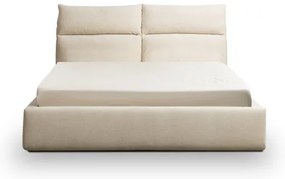 BASIL kárpitozott ágy, matrac nélkül, 180x200 cm, bézs