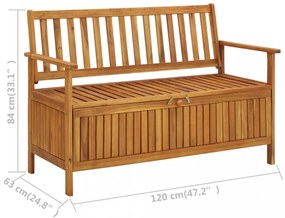 tömör akácfa kerti tárolópad 120 cm