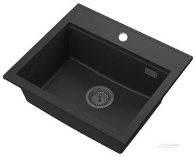 Gamma Modern 5055, 1 rekeszes gránit mosogató 560x500x210 mm, fekete, GMA-ZM-55-BK