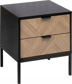 Chevrons Fekete Fém Loft Éjjeliszekrény 50 X 40 X 45 CM 30 Kg-ig