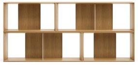 Natúr színű moduláris polcrendszer szett tölgyfa dekorral 4 db-os 168x76 cm Litto – Kave Home
