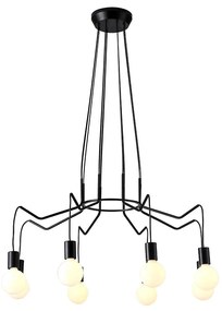 Csillár zsinóron BASSO 8xE27/40W/230V fekete