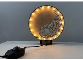 Li-Go 23607/O - Fényerőszabályozható asztali dekoráció LED/12W/230V 20x22 cm dió