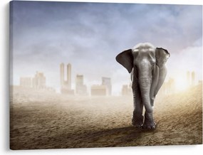 Kép - Elefánt egy nagyvárosban (70x50 cm)