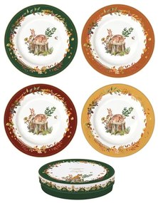 Forest Dream porcelán őzikés desszertes tányér 19 cm szett 4db-os – Easy Life