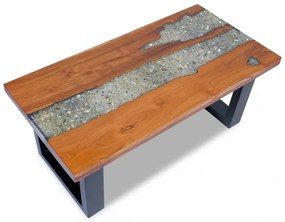 100x50 cm gyantázott tíkfa dohányzóasztal